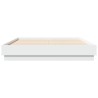Cadre de lit avec LED sans matelas blanc 135x190 cm 