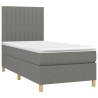 Sommier à lattes de lit avec matelas et LED Gris foncé 80x200cm 