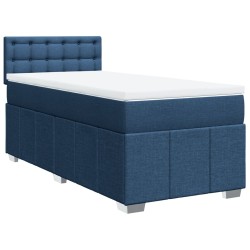 Sommier à lattes de lit avec matelas Bleu 80x200 cm Tissu 
