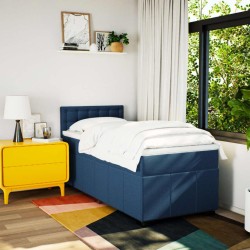 Sommier à lattes de lit avec matelas Bleu 80x200 cm Tissu 
