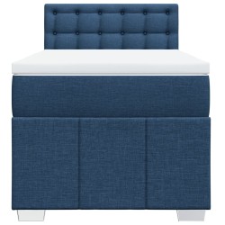 Sommier à lattes de lit avec matelas Bleu 80x200 cm Tissu 