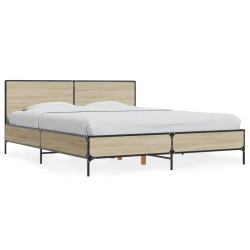 Cadre de lit sans matelas chêne sonoma 150x200 cm 