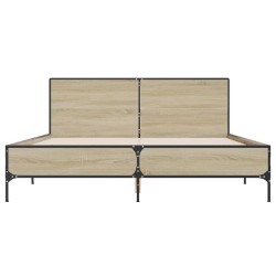 Cadre de lit sans matelas chêne sonoma 150x200 cm 