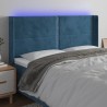 Tête de lit à LED Bleu foncé 163x16x118/128 cm Velours 