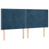 Tête de lit à LED Bleu foncé 163x16x118/128 cm Velours 