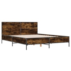 Cadre de lit sans matelas chêne fumé 150x200 cm 
