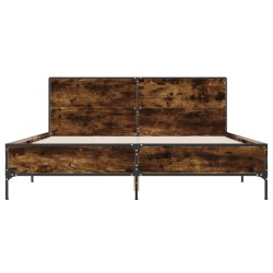 Cadre de lit sans matelas chêne fumé 150x200 cm 