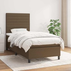 Sommier à lattes de lit avec matelas Marron foncé 90x200 cm 