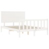 Cadre de lit sans matelas blanc bois de pin massif 