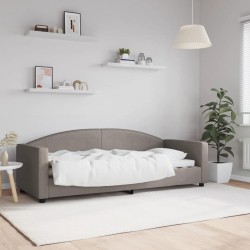 Lit de repos sans matelas taupe 80x200 cm tissu 