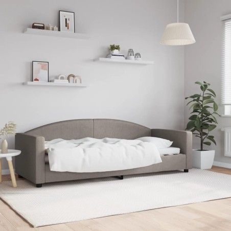 Lit de repos sans matelas taupe 80x200 cm tissu 
