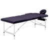 Table de massage pliable 3 zones Aluminium Violet 