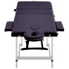 Table de massage pliable 3 zones Aluminium Violet 