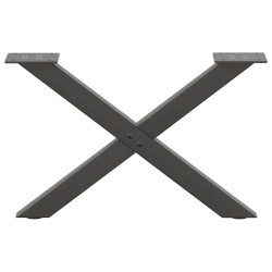 Pieds de table basse en forme de X, 2 pièces, anthracite, 50 x (30-31) cm, acier 
