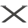 Pieds de table basse en forme de X, 2 pièces, anthracite, 50 x (30-31) cm, acier 