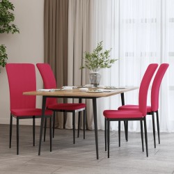 Chaises à manger lot de 4 Rouge bordeaux Velours 