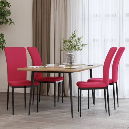 Chaises à manger lot de 4 Rouge bordeaux Velours 