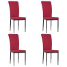 Chaises à manger lot de 4 Rouge bordeaux Velours 