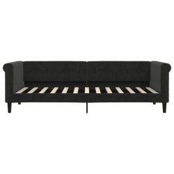 Lit de repos sans matelas noir 80x200 cm velours 