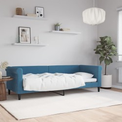 Lit de repos sans matelas bleu 80x200 cm velours 