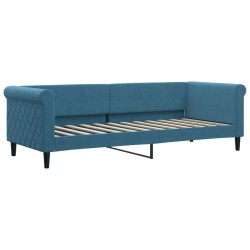 Lit de repos sans matelas bleu 80x200 cm velours 