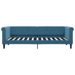 Lit de repos sans matelas bleu 80x200 cm velours 