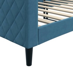 Lit de repos sans matelas bleu 80x200 cm velours 