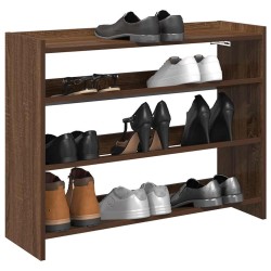 Étagère à chaussures chêne marron 80x25x62 cm bois ingénierie 