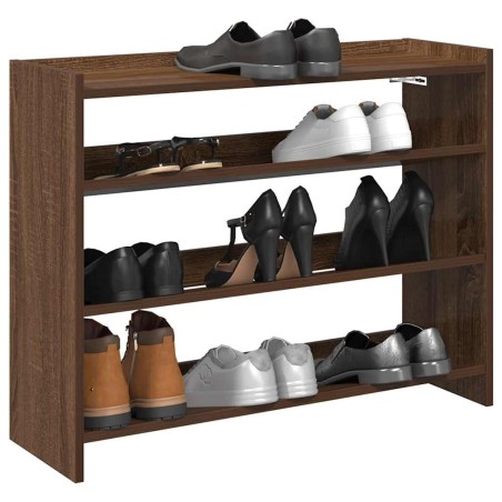 Étagère à chaussures chêne marron 80x25x62 cm bois ingénierie 