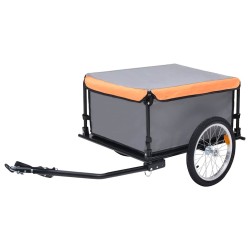Remorque de vélo gris et orange 65 kg 