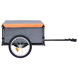 Remorque de vélo gris et orange 65 kg 