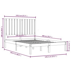 Cadre de lit sans matelas 140x200 cm bois massif de pin 