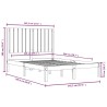 Cadre de lit sans matelas 140x200 cm bois massif de pin 