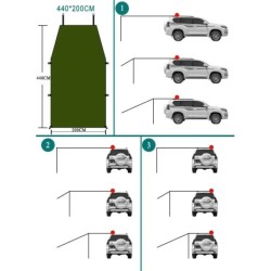 Tente de toit anti-UV pour voiture, abri de voiture portable, ombre la