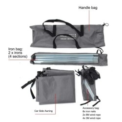 Tente de toit anti-UV pour voiture, abri de voiture portable, ombre la