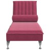 Chaise longue de massage avec traversin rouge bordeaux velours 