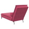 Chaise longue de massage avec traversin rouge bordeaux velours 