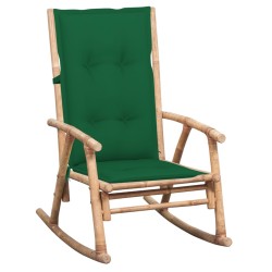 Chaise à bascule avec coussin Bambou 