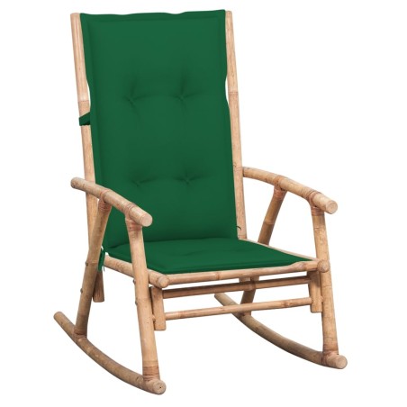 Chaise à bascule avec coussin Bambou 