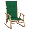 Chaise à bascule avec coussin Bambou 