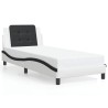 Cadre de lit sans matelas blanc et noir 80x200 cm similicuir 