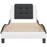 Cadre de lit sans matelas blanc et noir 80x200 cm similicuir 