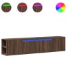 Meuble TV mural avec LED chêne marron 180x31x39,5 cm 