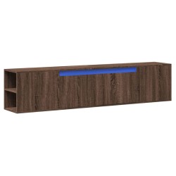 Meuble TV mural avec LED chêne marron 180x31x39,5 cm 