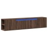 Meuble TV mural avec LED chêne marron 180x31x39,5 cm 