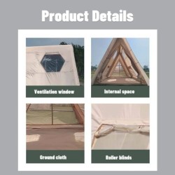 Tente de Camping Gonflable Triangulaire, Installation Facile, 4 Saison