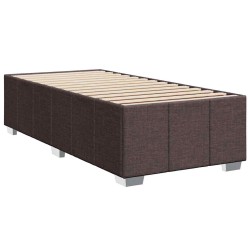 Cadre de lit sans matelas marron foncé 100x200 cm tissu 