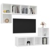 Ensemble de meuble TV 4 pcs Blanc Bois d'ingénierie 