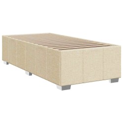 Cadre de lit sans matelas crème 100x200 cm tissu 