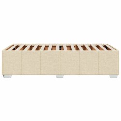 Cadre de lit sans matelas crème 100x200 cm tissu 